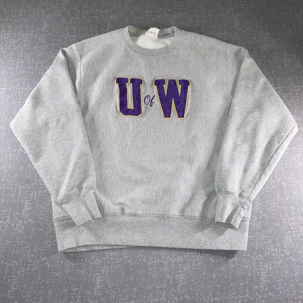 Washington Huskies Sweatshirt Mens Large NCAA Football Champion Reverse Weave